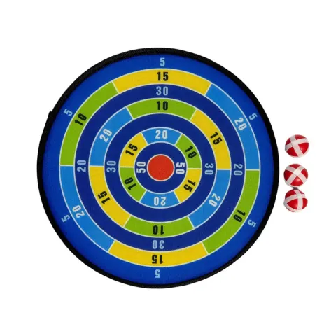 Țintă pentru darts, moale, cu trei bile, diametru 36 cm, albastru