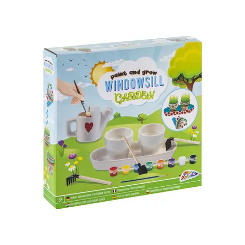 Set Grădină Moxy Window, cu 3 unelte, pensulă și 8 vopsele