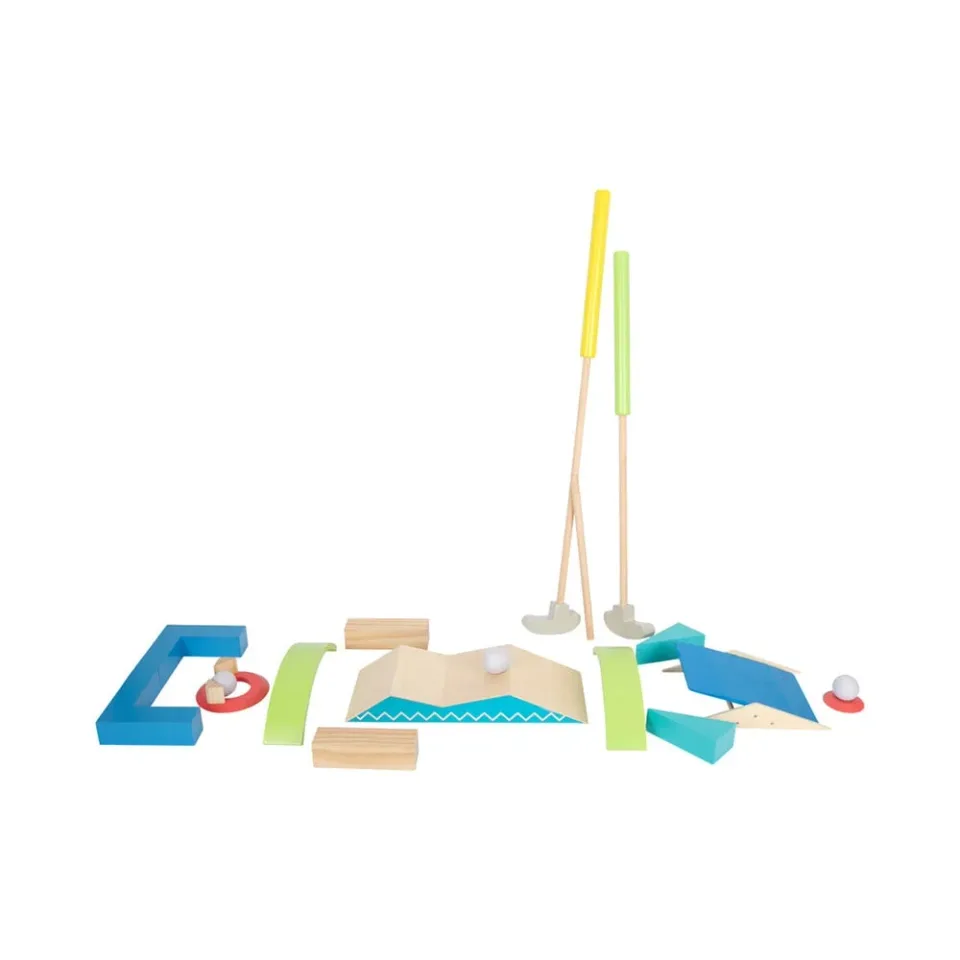 Set mini golf Small Foot, lemn, 16 buc.