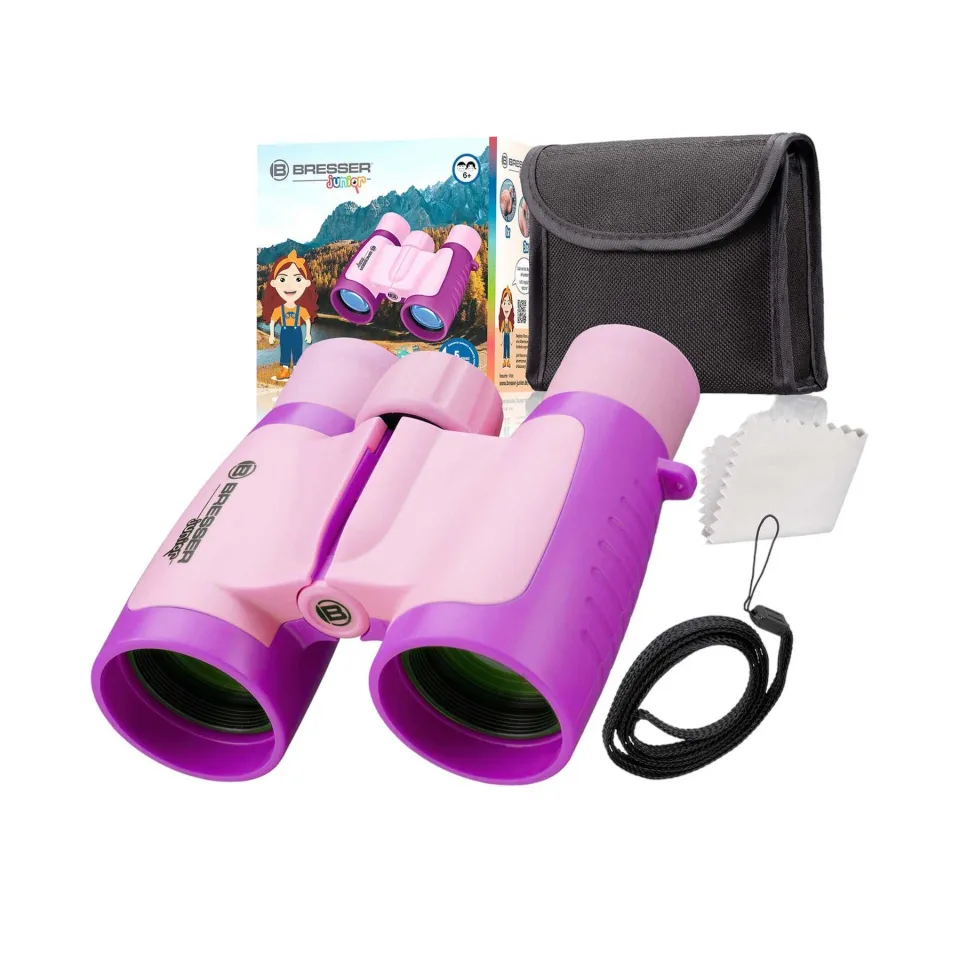 Binoclu Bresser, 3 x 30, pentru copii, roz