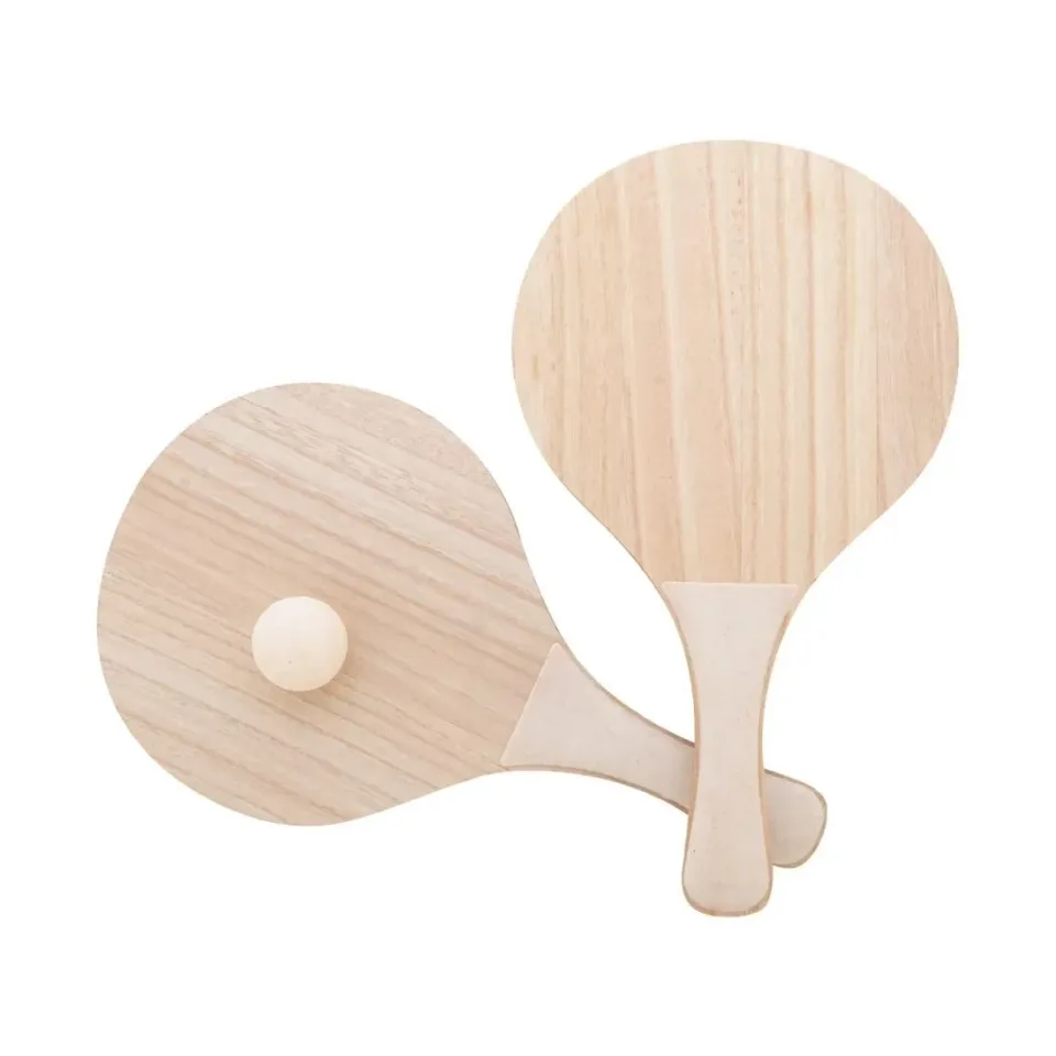 Set tenis Cool Beach Boanis, 2 rachete și 1 minge, lemn