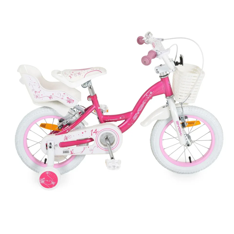 Byox Bicicletă cu Flori, 14", copii, roz