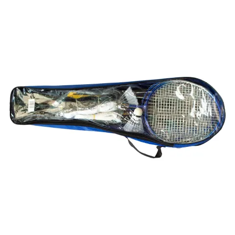 Set badminton, pentru patru jucători, cu 4 rachete, 2 fluturași și plasă