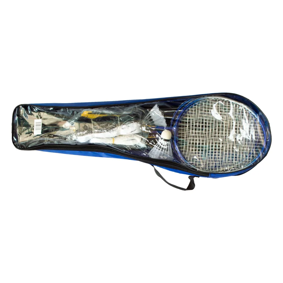 Set badminton, pentru patru jucători, cu 4 rachete, 2 fluturași și plasă