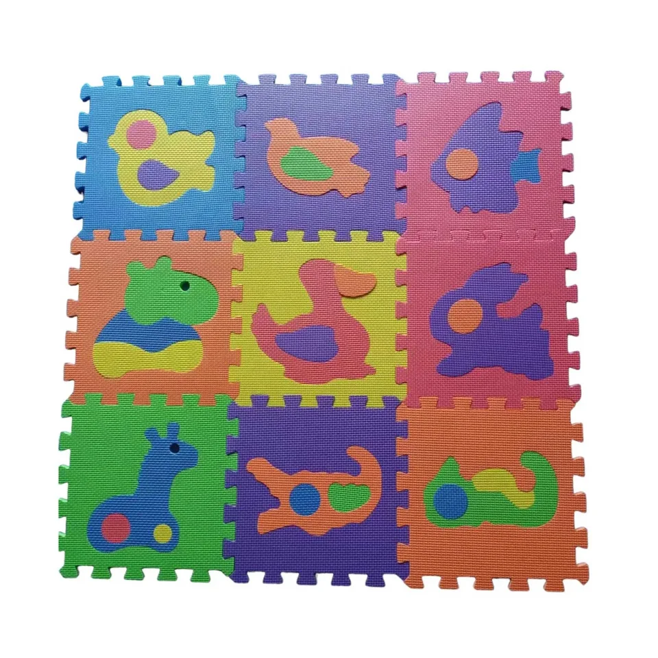 Covoraș puzzle moale din spumă, animale, 30 x 30 x 1 cm