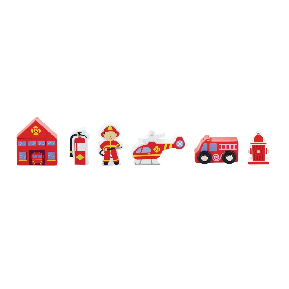 Set figuri din lemn Nowa Szkola Protecția împotriva incendiilor, mini
