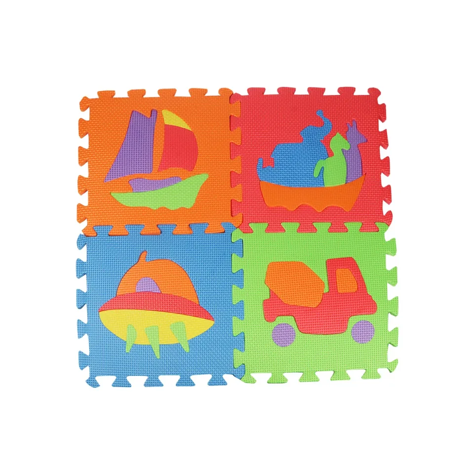 Covoraș Puzzle Soft, vehicule, 30 x 30 x 1 cm