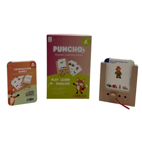 Set de start Puncho – Cărți educaționale „Descoperă și combină”, cu cutie inclusă, vârsta 5+