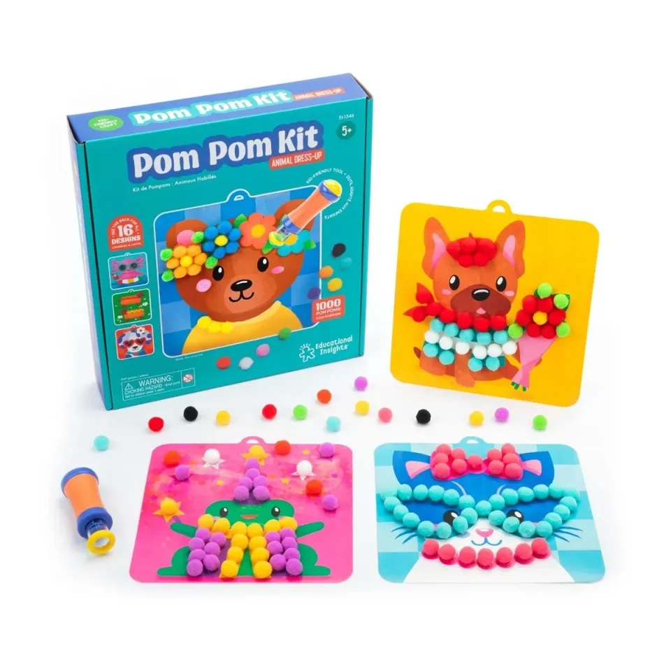 Set creativ Learning Resources cu pompoane, transformări de animale