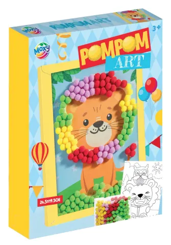 Set creativ Moxy Pom-pom Lion, înrămat