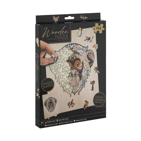 Moxy Puzzle Monkey, forme unice, din lemn, 133 buc.