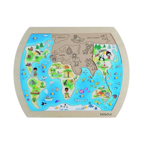 Beleduc Puzzle O Lume, din lemn