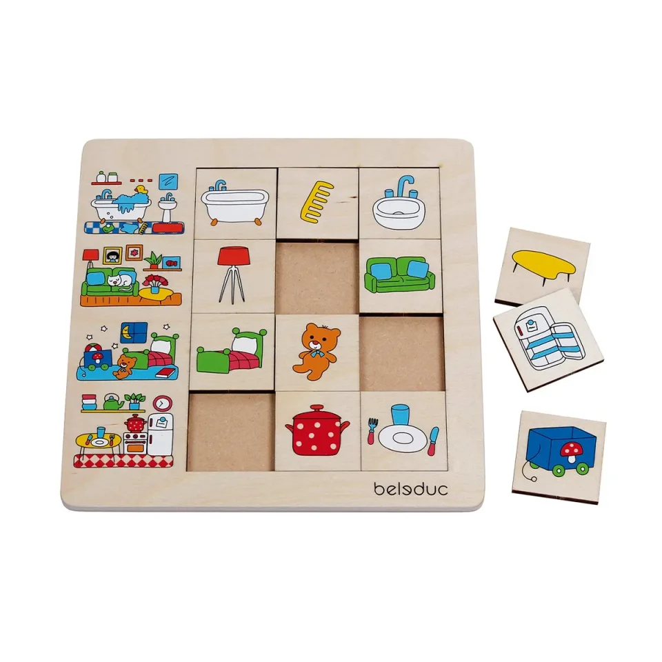 Puzzle Beleduc Casa Noastră, sortare, lemn