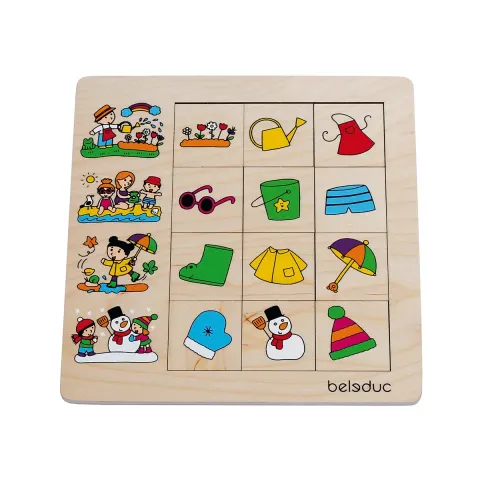 Puzzle Beleduc Sezoane, sortare, lemn