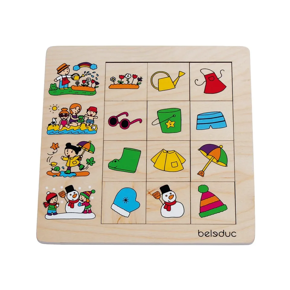 Puzzle Beleduc Sezoane, sortare, lemn