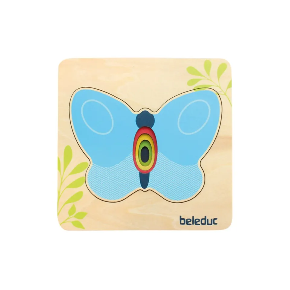 Puzzle stratificat Beleduc Fluture, lemn