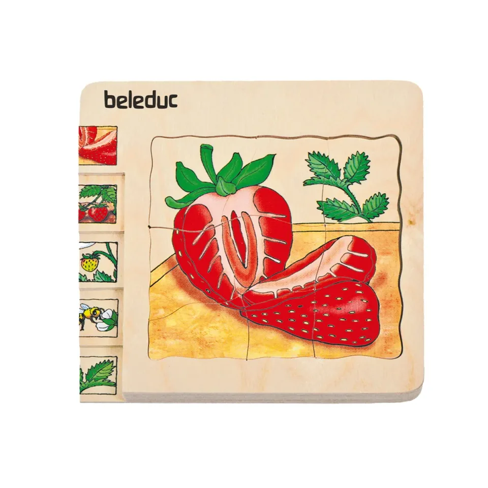 Beleduc Puzzle Căpșună, stratificat, din lemn