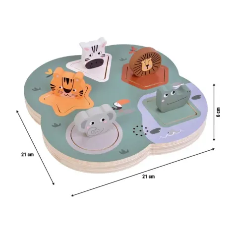 Small Foot Puzzle 3D Safari, cu sunete de animale