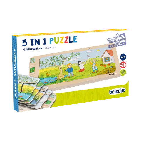 Puzzle stratificat Beleduc Patru anotimpuri, lemn