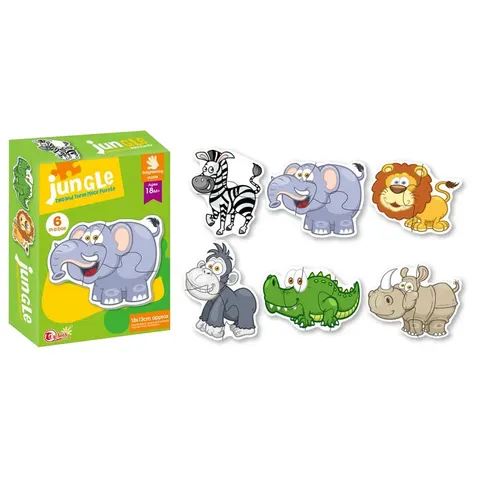 Puzzle Ozzo 6 Animale din Junglă, 15 buc.