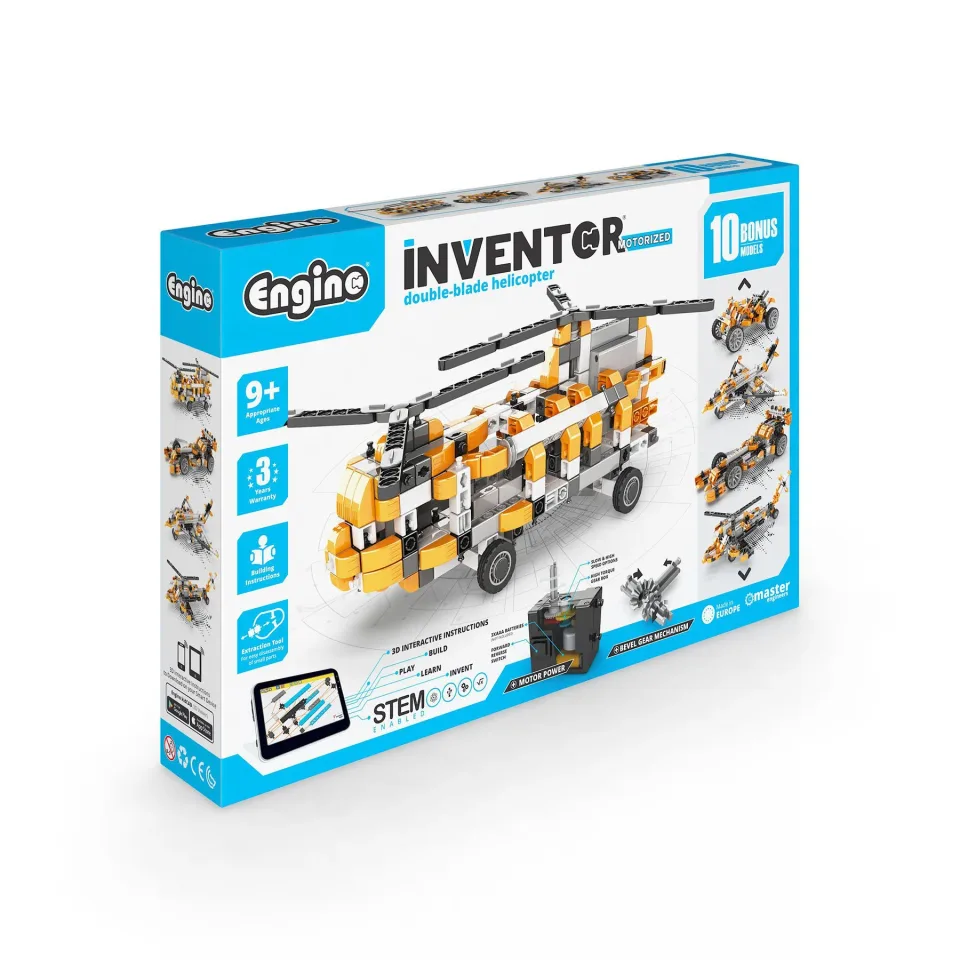 Set de Construcții Engino Inventor Motorizat – Elicopter, 10 în 1