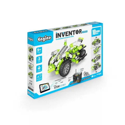 Set de Construcție Motor Inventor Engino - Bicicletă cu 4 Roți, 10 în 1