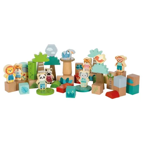 Set de construcție Small Foot Jungle, din lemn