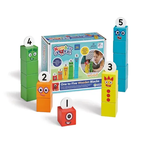 Set de cuburi din lemn Learning Resources Numberblocks, de la 1 la 5
