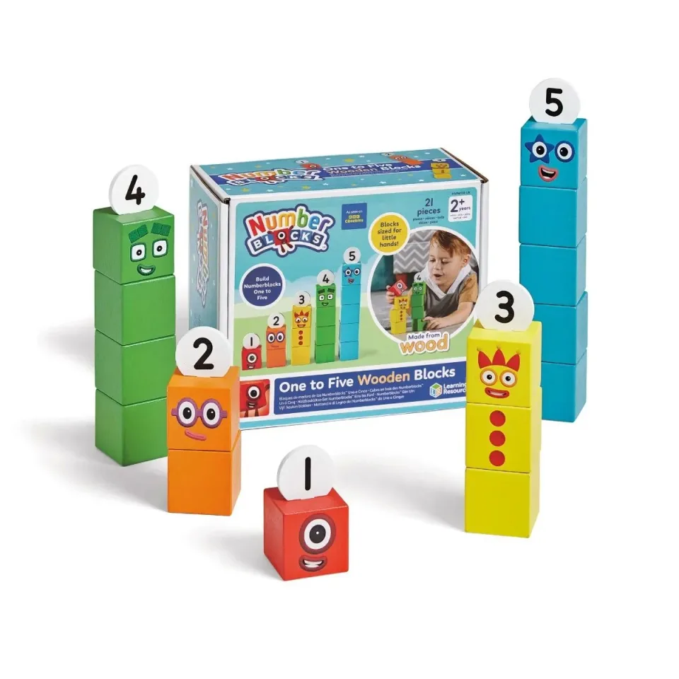 Set de cuburi din lemn Learning Resources Numberblocks, de la 1 la 5