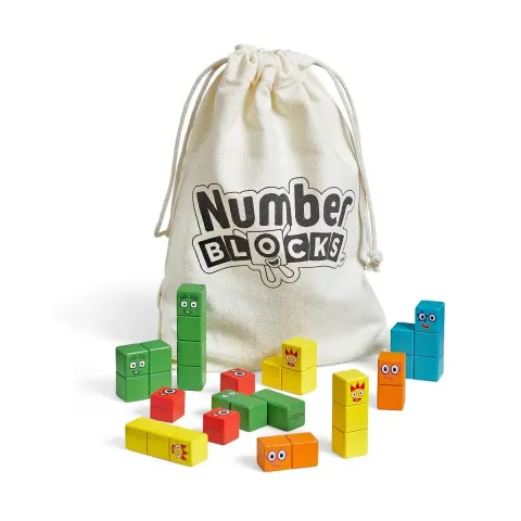Set de construcție Learning Resources Numberblocks, cu cuburi din lemn într-o geantă