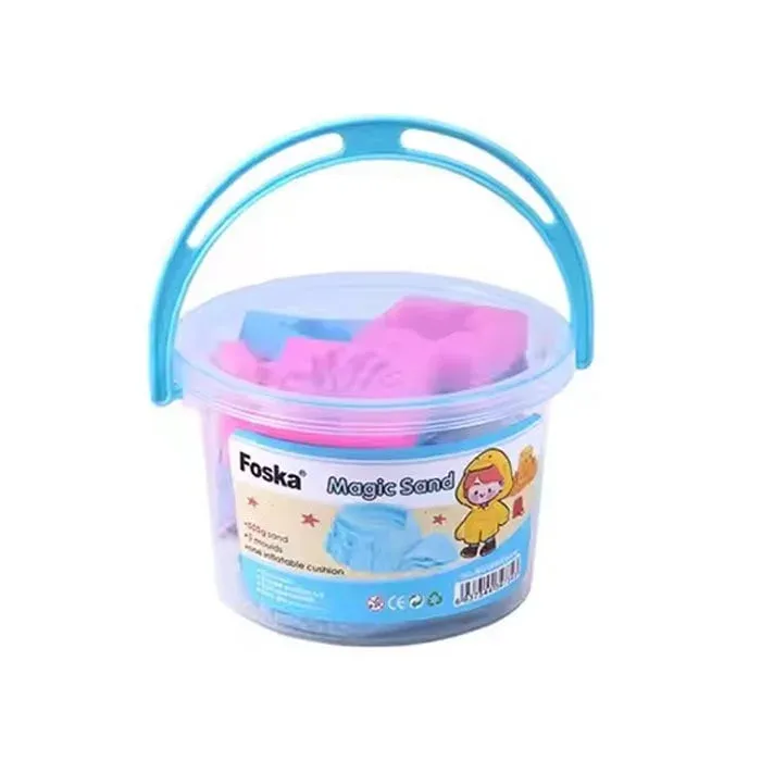 Foska Magic Sand, cu 12 forme, 500 g, albastru