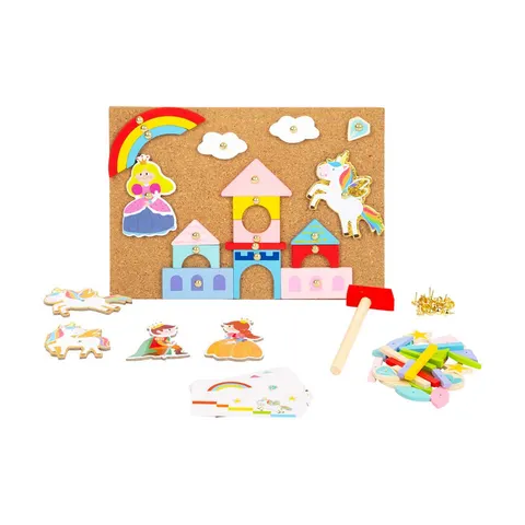 Small Foot Mozaic Unicorn, cu ciocan, din lemn