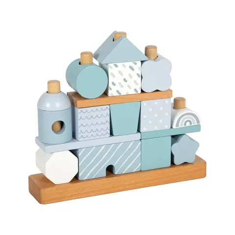 Casă de Stivuit Small Foot, albastru pastel