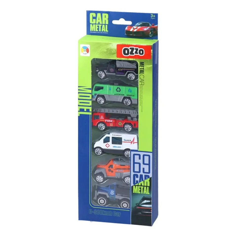 Set de mașini turnate Ozzo 005, metal, 6 buc.
