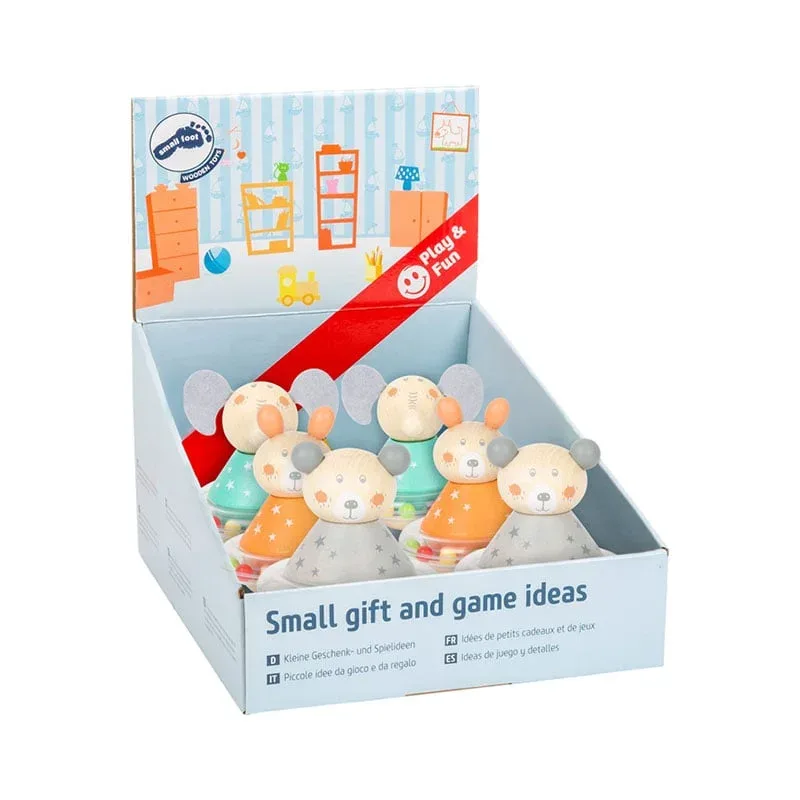 Sonerii din lemn Small Foot pentru bebeluși, cu suport, 6 buc. în display