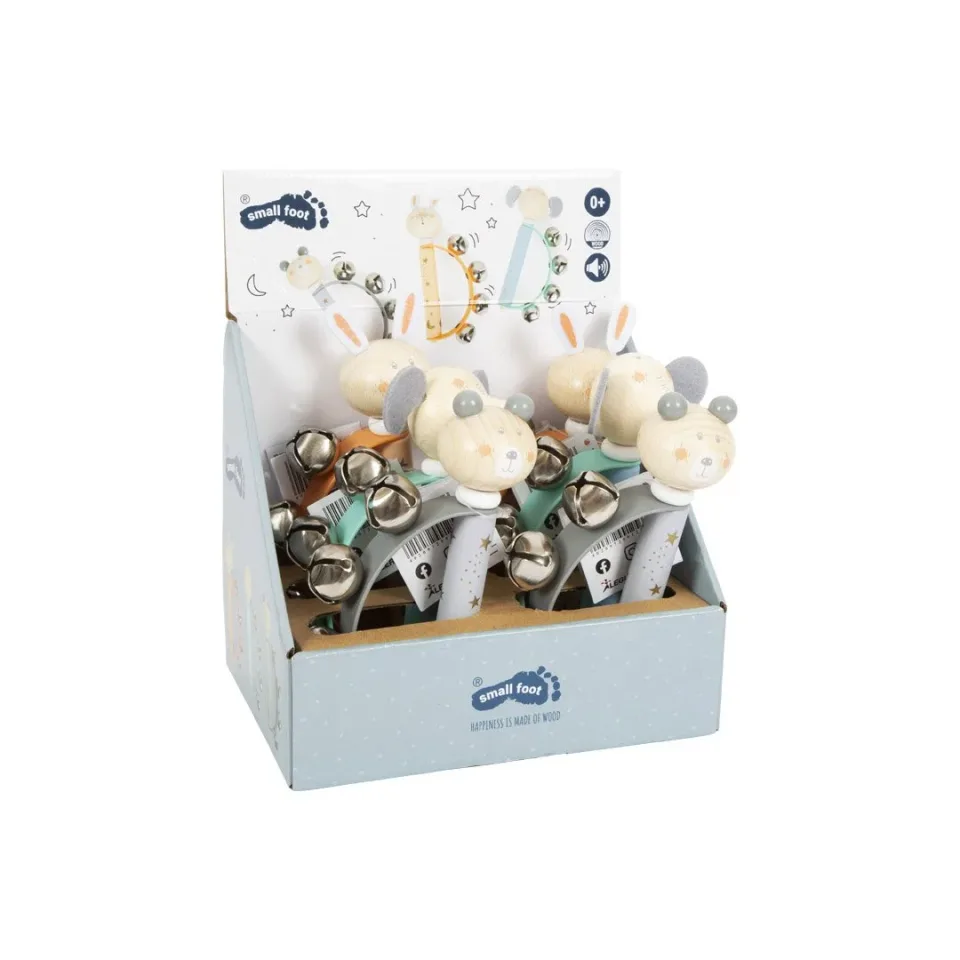 Set de afișaj Small Foot cu jucării zornăitoare pentru bebeluși, 6 buc.