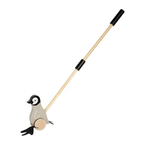 Jucărie pinguin de împins Small Foot, lemn