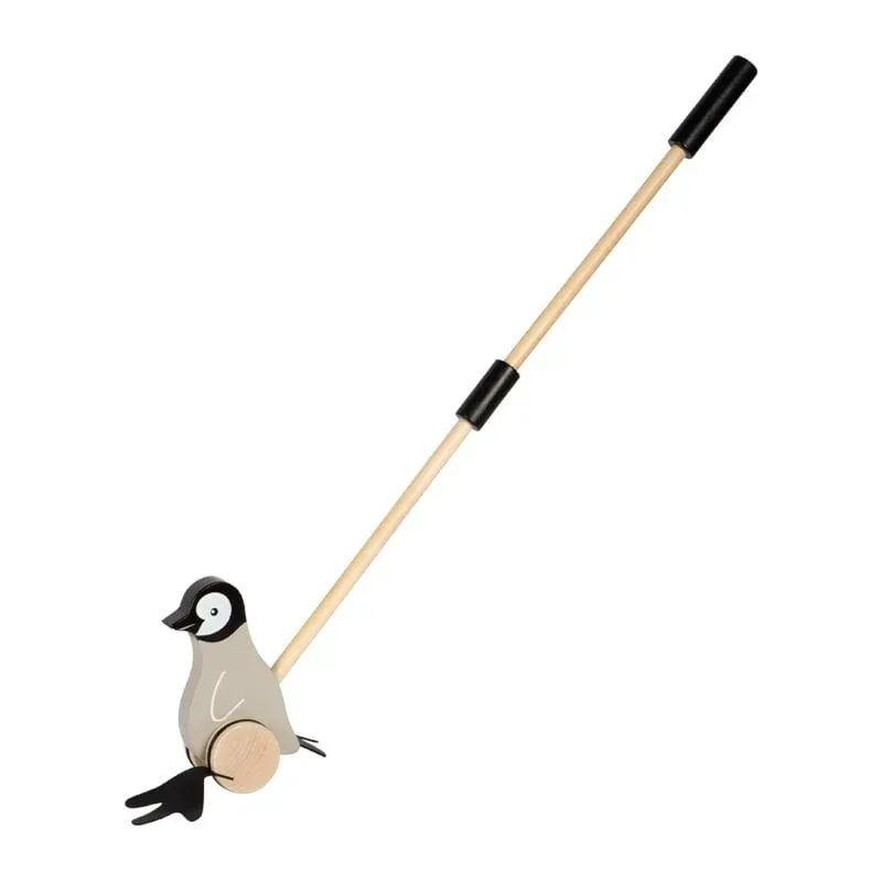 Jucărie pinguin de împins Small Foot, lemn