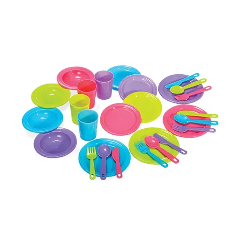 Set de servire pentru copii Nowa Szkola, culori pastel, 28 buc.