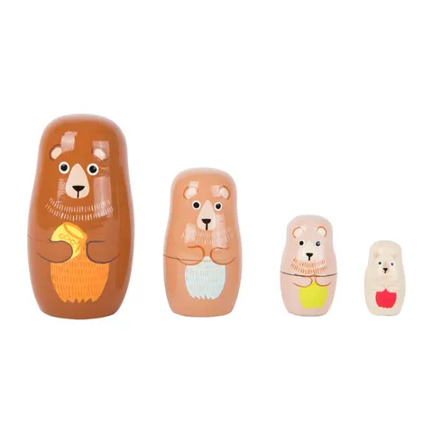 Set papuși tradiționale din lemn Familie Ursuleți Small Foot