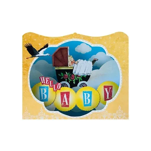 Card 3D Gespaensterwald, Hello Baby