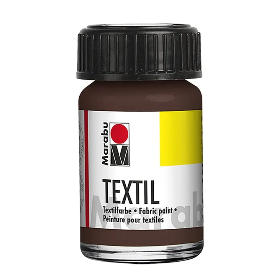 Marabu Vopsea textilă, 15 ml, 045, maro închis