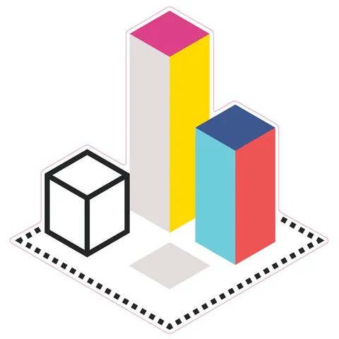 Sticker STEM, Design și prototipare 3D, set A1, 50 cm, sticker 8