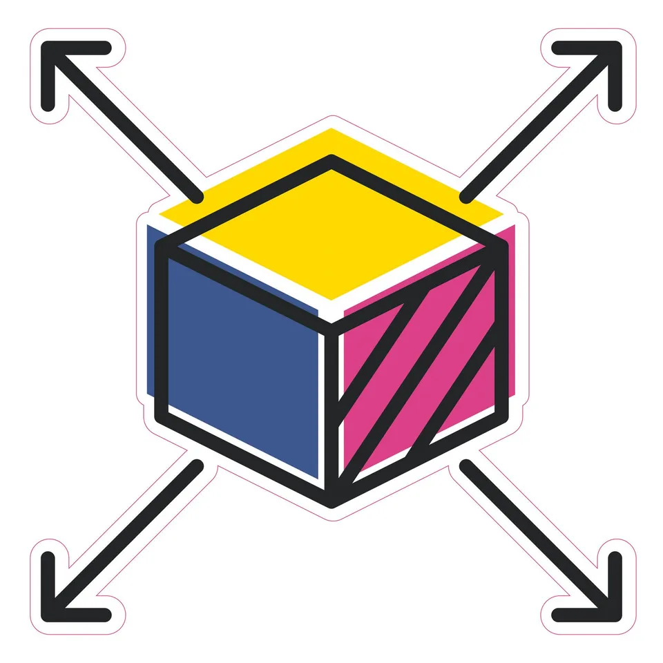 Sticker STEM, Design și Prototipare 3D, set A1, 50 cm, sticker 9
