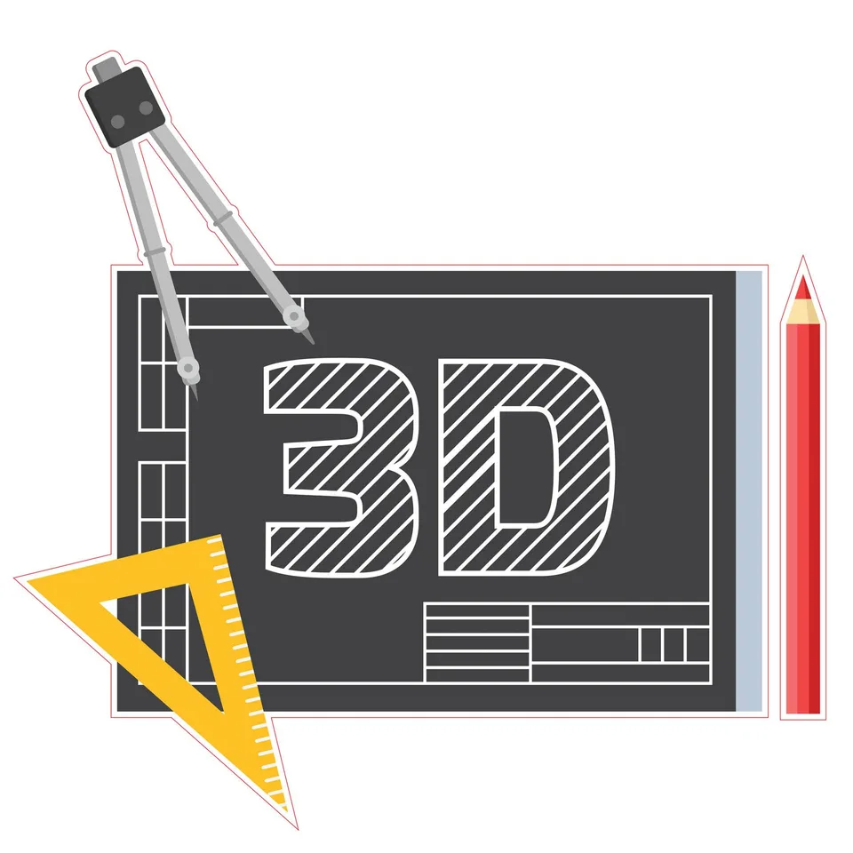 Autocolant STEM, Design și prototipare 3D, set A5, 50 cm, autocolant 8