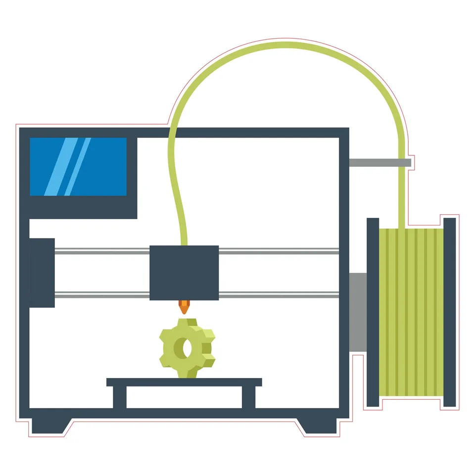 Sticker STEM, Design și Prototipare 3D, set A7, 50 cm, sticker 7