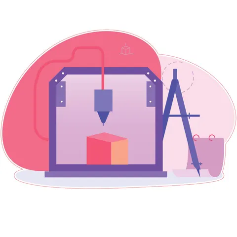 Sticker STEM, Design și prototipare 3D, set A10, 50 cm, sticker 8