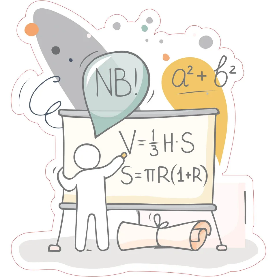 Autocolant STEM, Matematică și Informatică - Matematică, Set D5, 50 cm, Autocolant 6