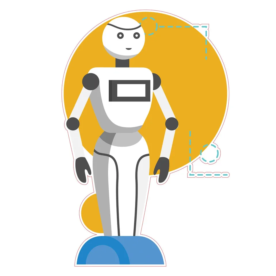Autocolant STEM, Roboți și Sisteme Ciber-Fizice, Set I8, 50 cm, Autocolant 1