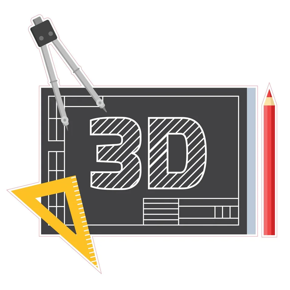 Autocolant STEM, Design și Prototipare 3D, Set A5, 80 cm, Autocolant 8